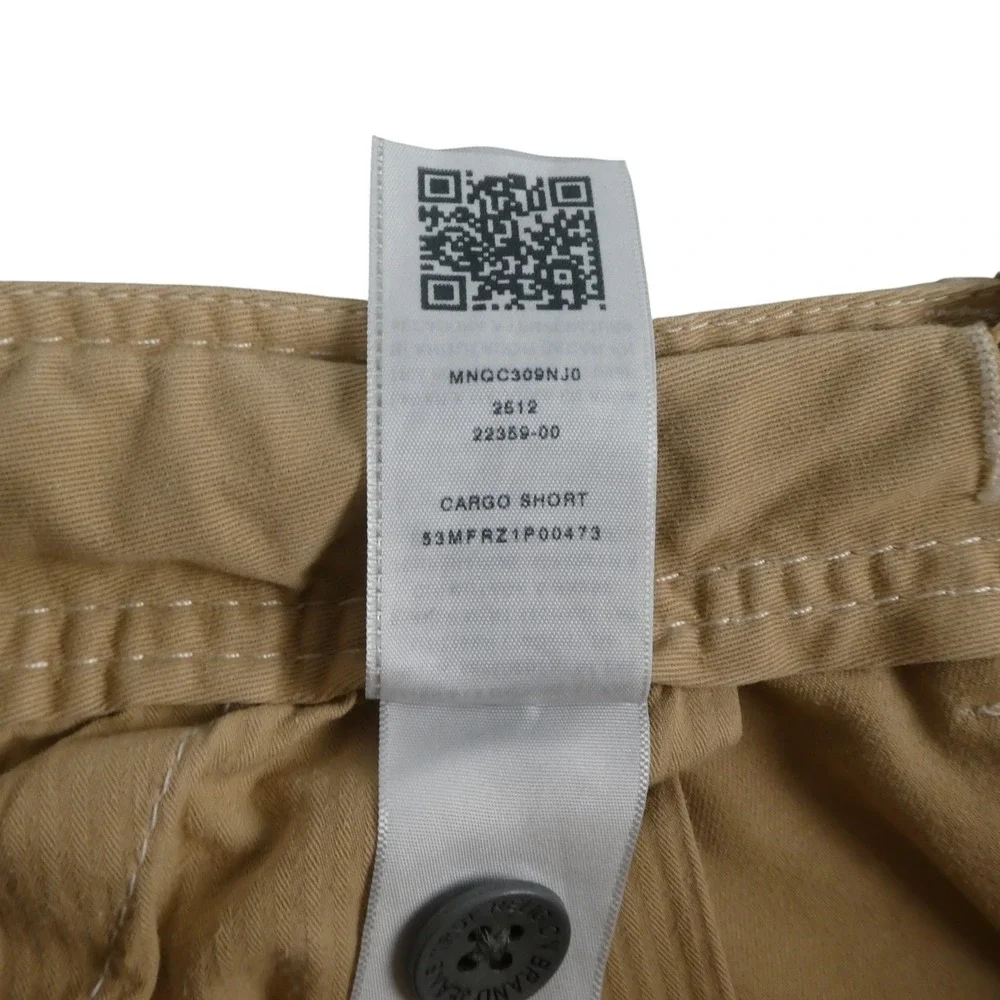 True Religion Shorts Mens 50 Tan Cargo Cotton Drawstring Flap Pocket Utility EUC